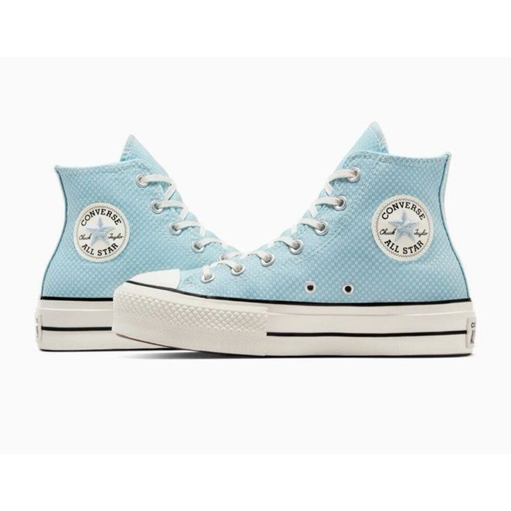 Converse Women Size 6.5 Chuck Taylor All Star Lift Hi Sneaker Infinity Pool Blue - Picture 4 of 10
